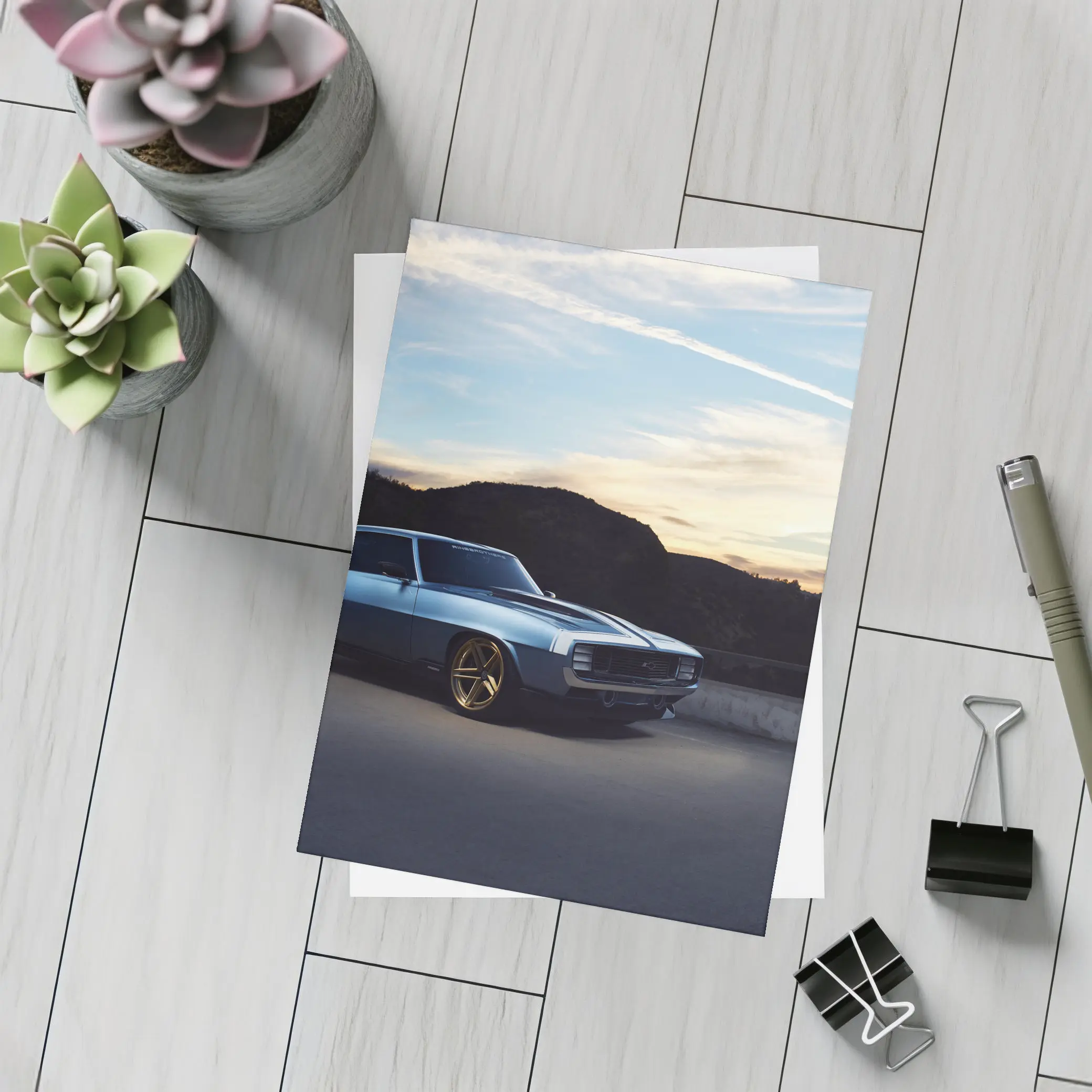 1969 Chevrolet Camaro Blue Sunset Hills – Postcards