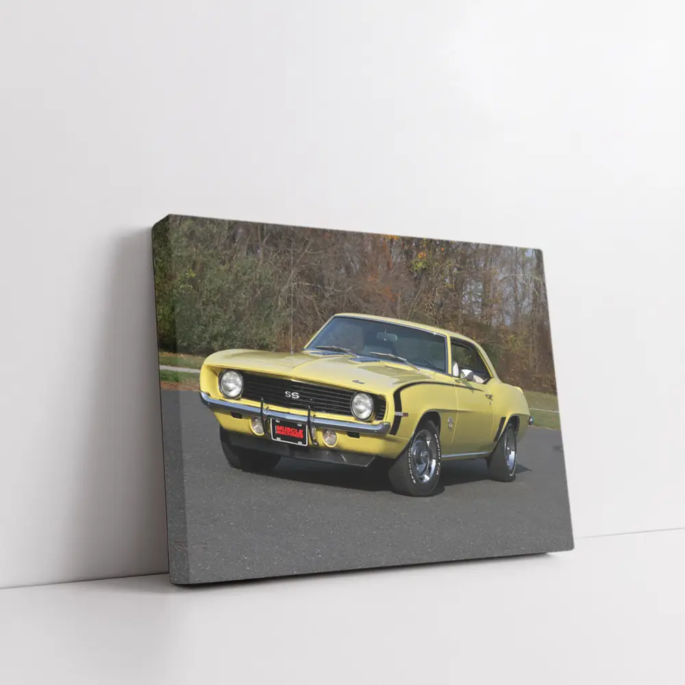 1969 Chevrolet Camaro SS Yellow Classic Muscle – Wall Art