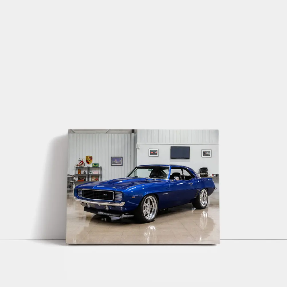 1969 Chevrolet Camaro ZL1 Blue Garage – Wall Art