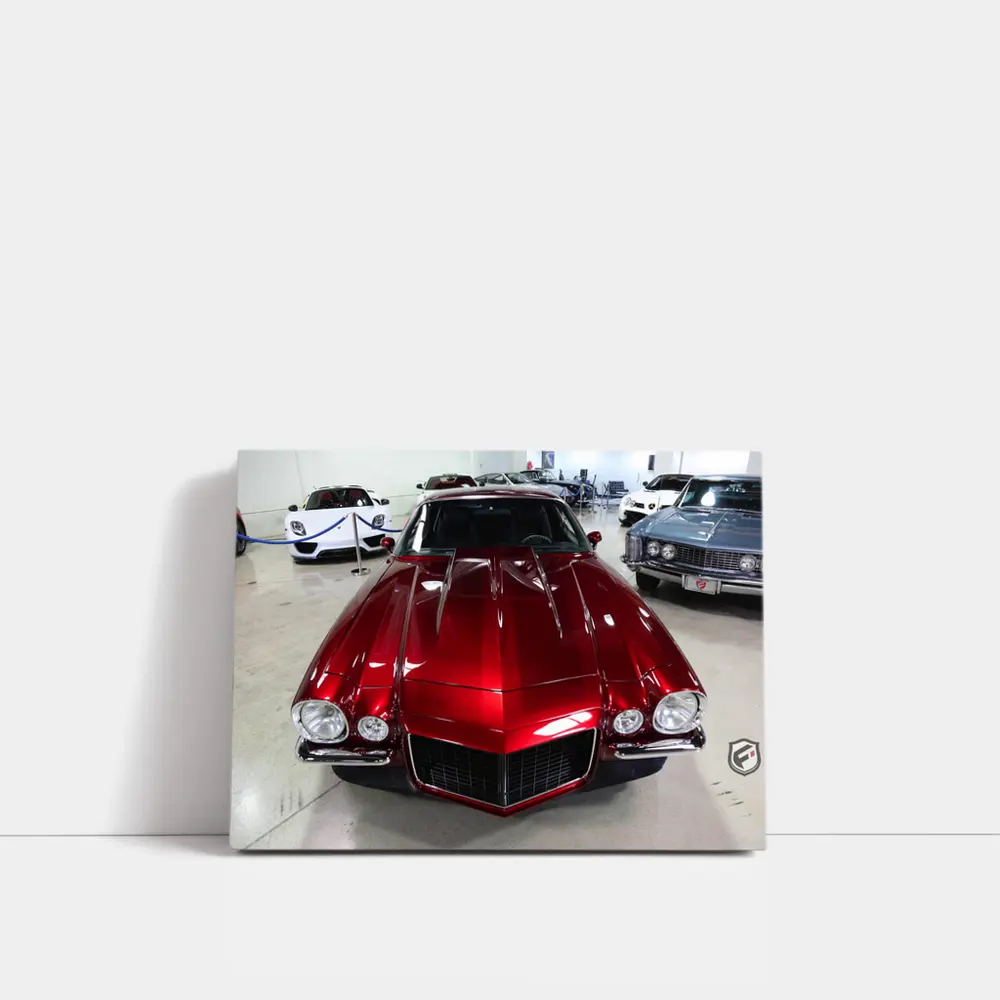 Chevrolet Camaro 1970 Red Car Showroom – Wall Art