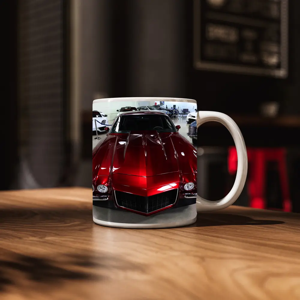 Chevrolet Camaro 1970 Red Car Showroom – Mugs