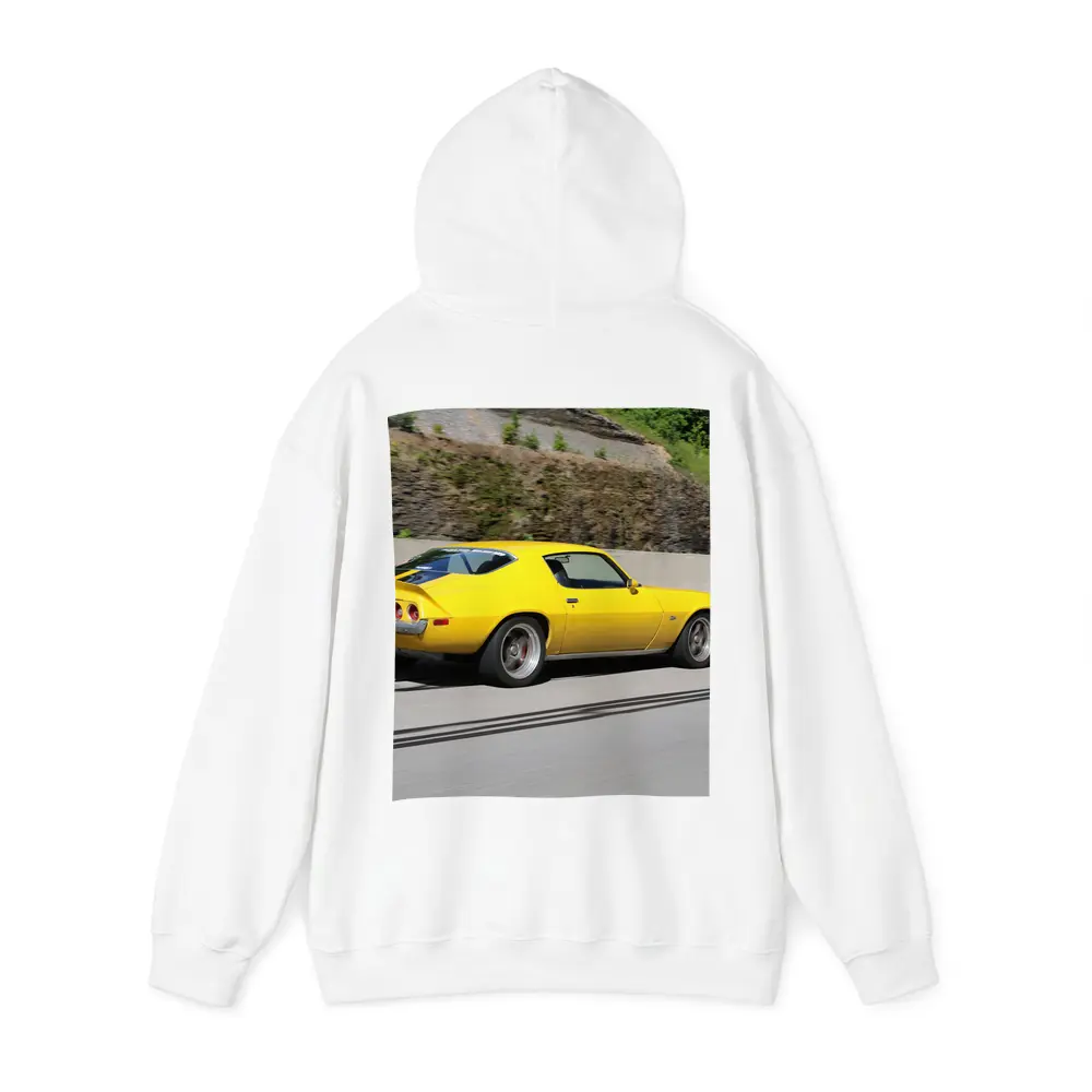 Yellow Chevrolet Camaro Z28 on Highway – Hoodies