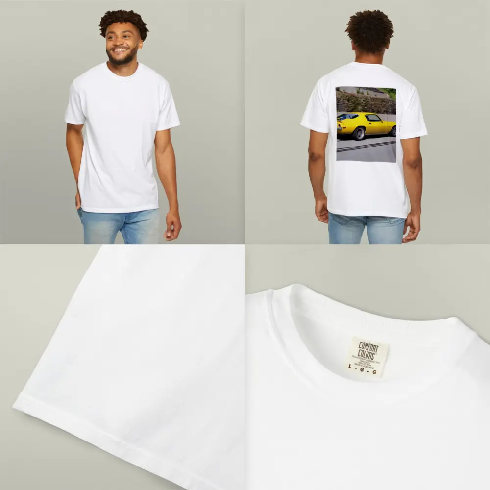 Yellow Chevrolet Camaro Z28 on Highway – T-Shirts
