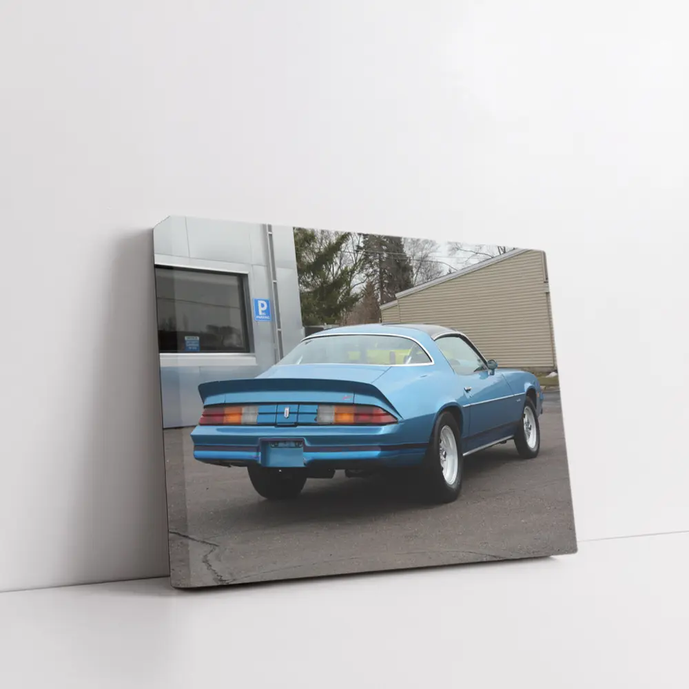 1980 Chevrolet Camaro Z28 Blue Rear View – Wall Art