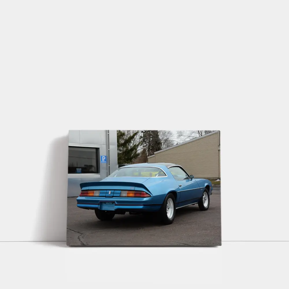 1980 Chevrolet Camaro Z28 Blue Rear View – Wall Art