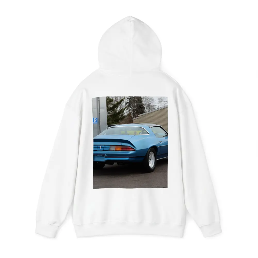 1980 Chevrolet Camaro Z28 Blue Rear View – Hoodies