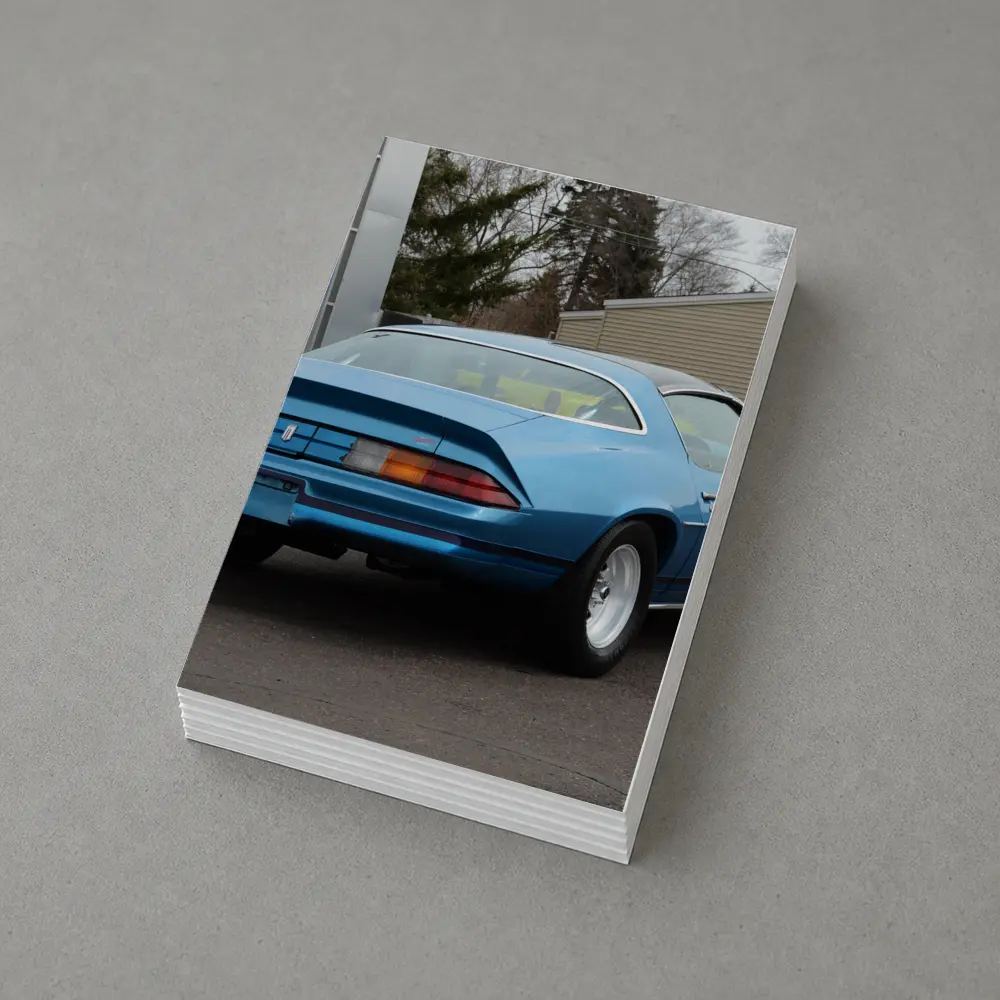 1980 Chevrolet Camaro Z28 Blue Rear View – Postcards