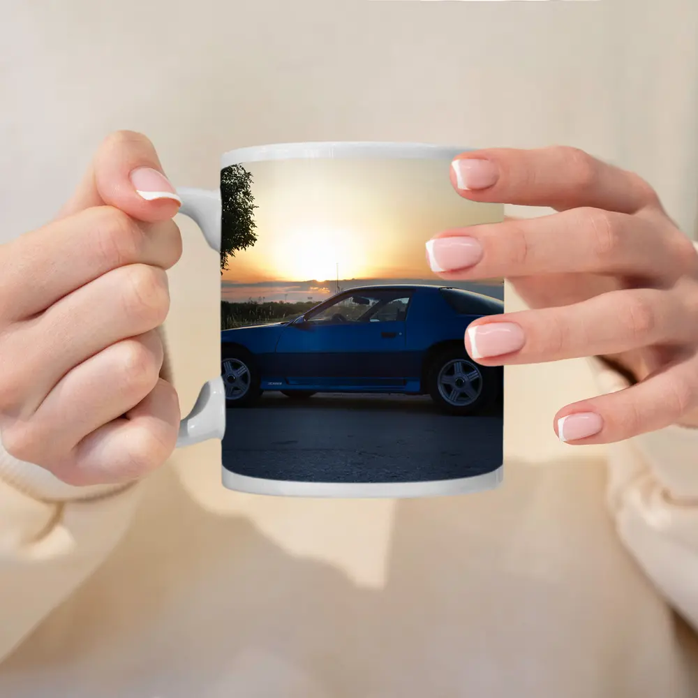 Chevrolet Camaro Z28 Blue Sunset Side Profile – Mugs