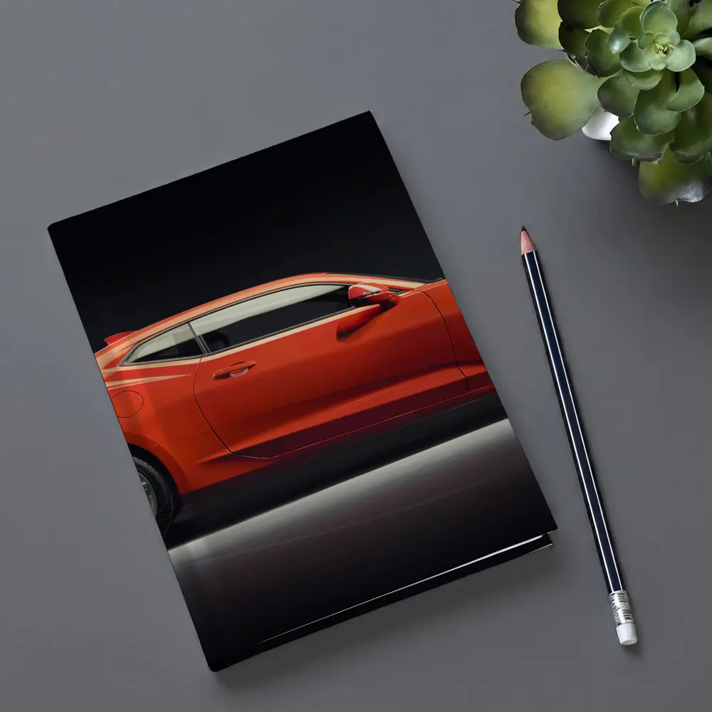 Chevrolet Camaro Orange Side Profile Dark Studio – Notebooks