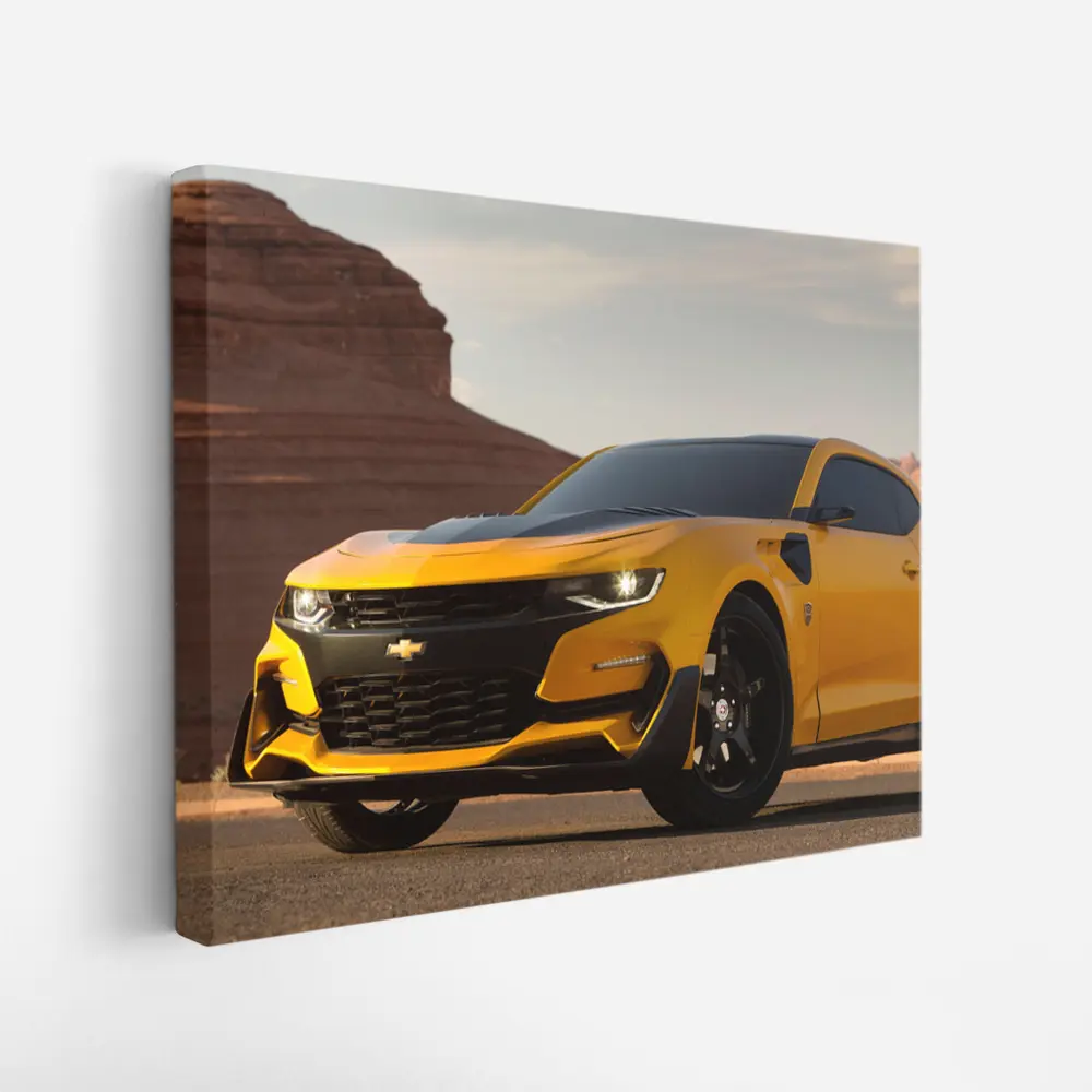 Chevrolet Camaro Bumblebee Desert Rock Formation – Wall Art