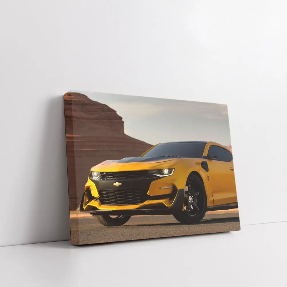 Chevrolet Camaro Bumblebee Desert Rock Formation – Wall Art