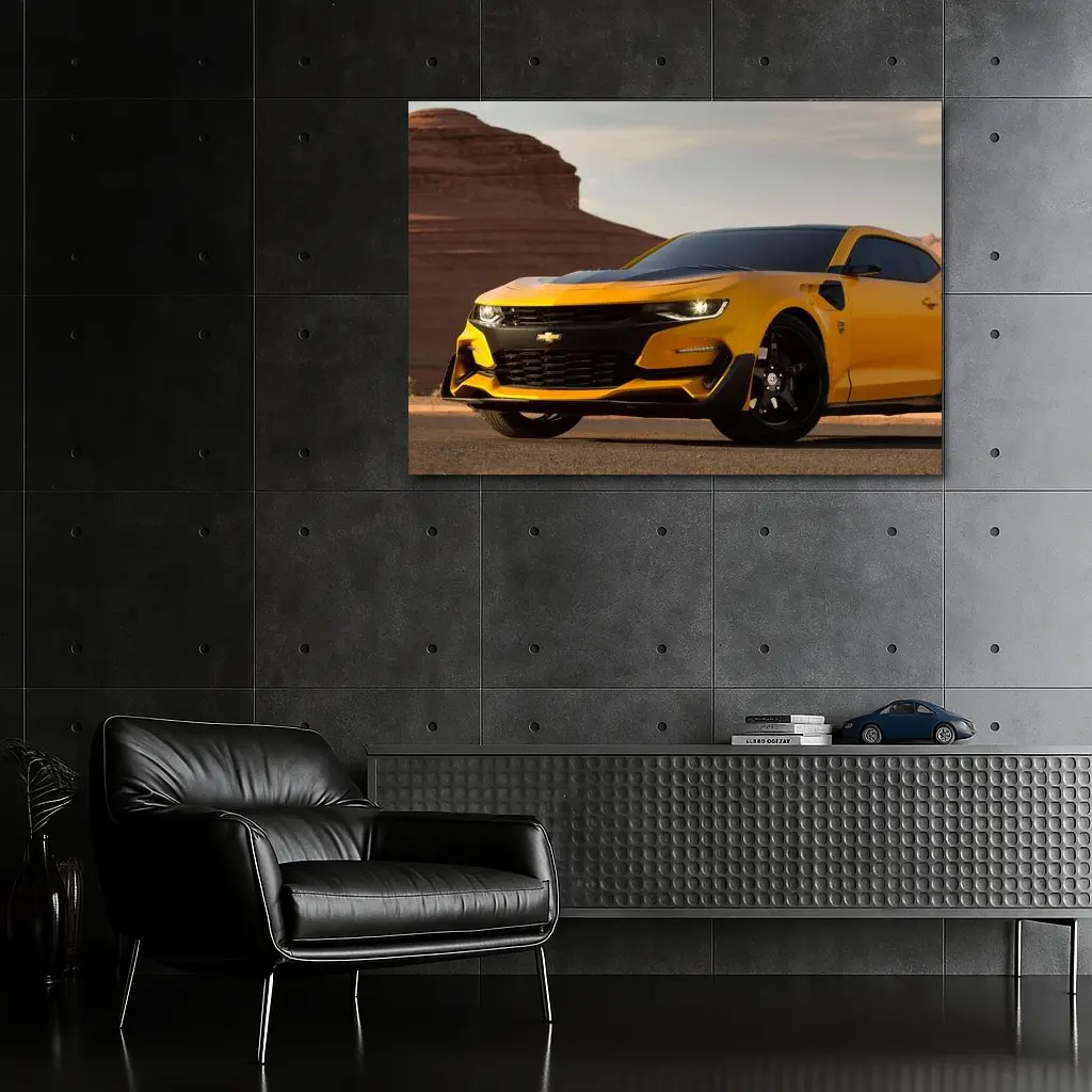 Chevrolet Camaro Bumblebee Desert Rock Formation – Wall Art