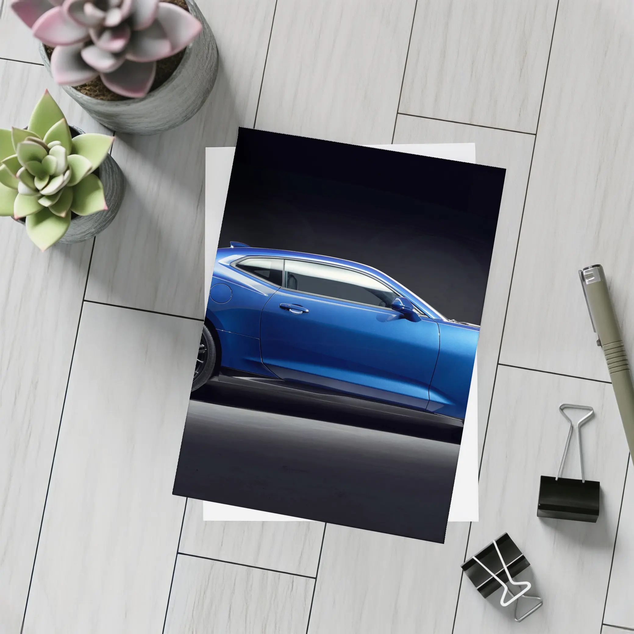 Chevrolet Camaro ZL1 Blue Studio Shot – Postcards