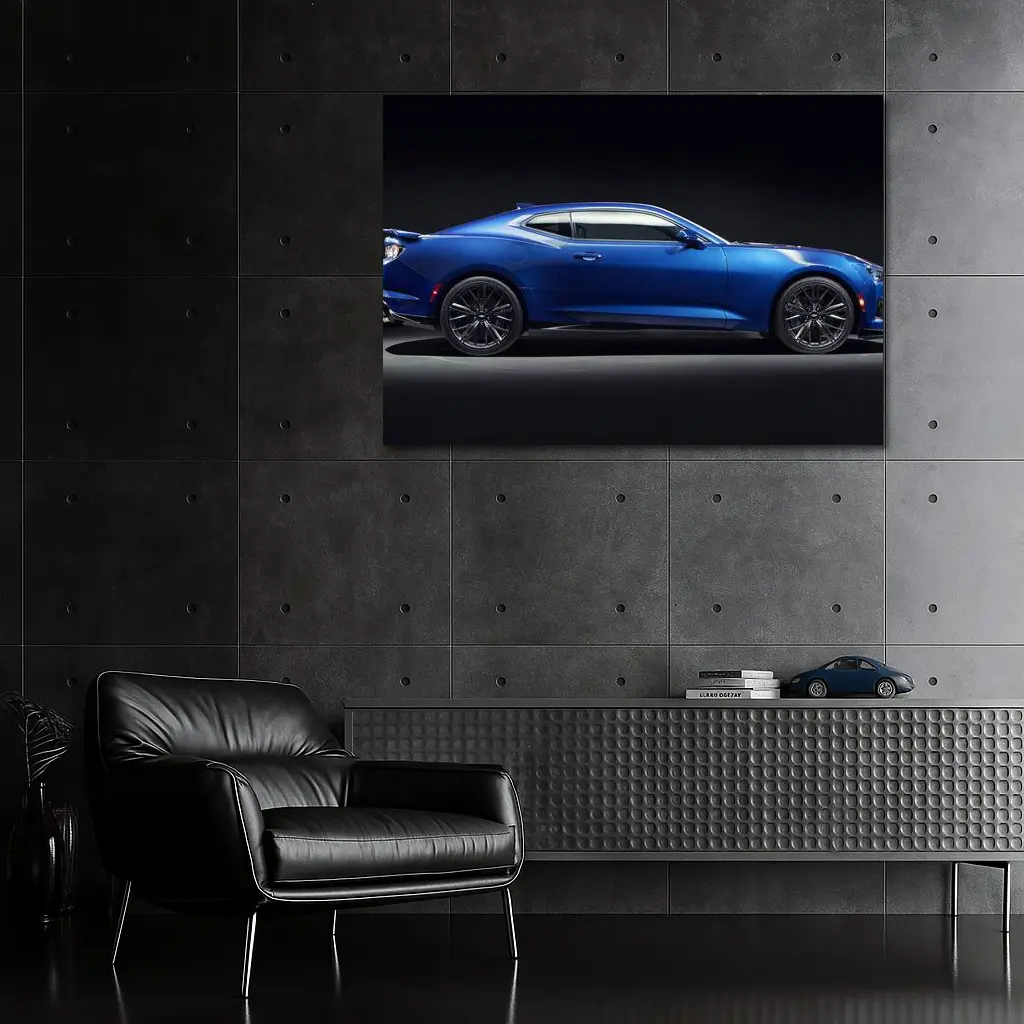 Chevrolet Camaro ZL1 Blue Studio Shot – Wall Art