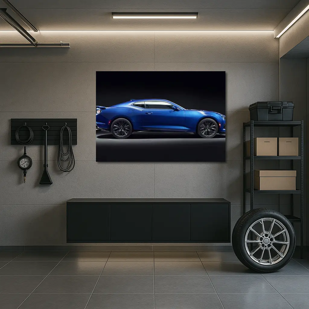 Chevrolet Camaro ZL1 Blue Studio Shot – Wall Art