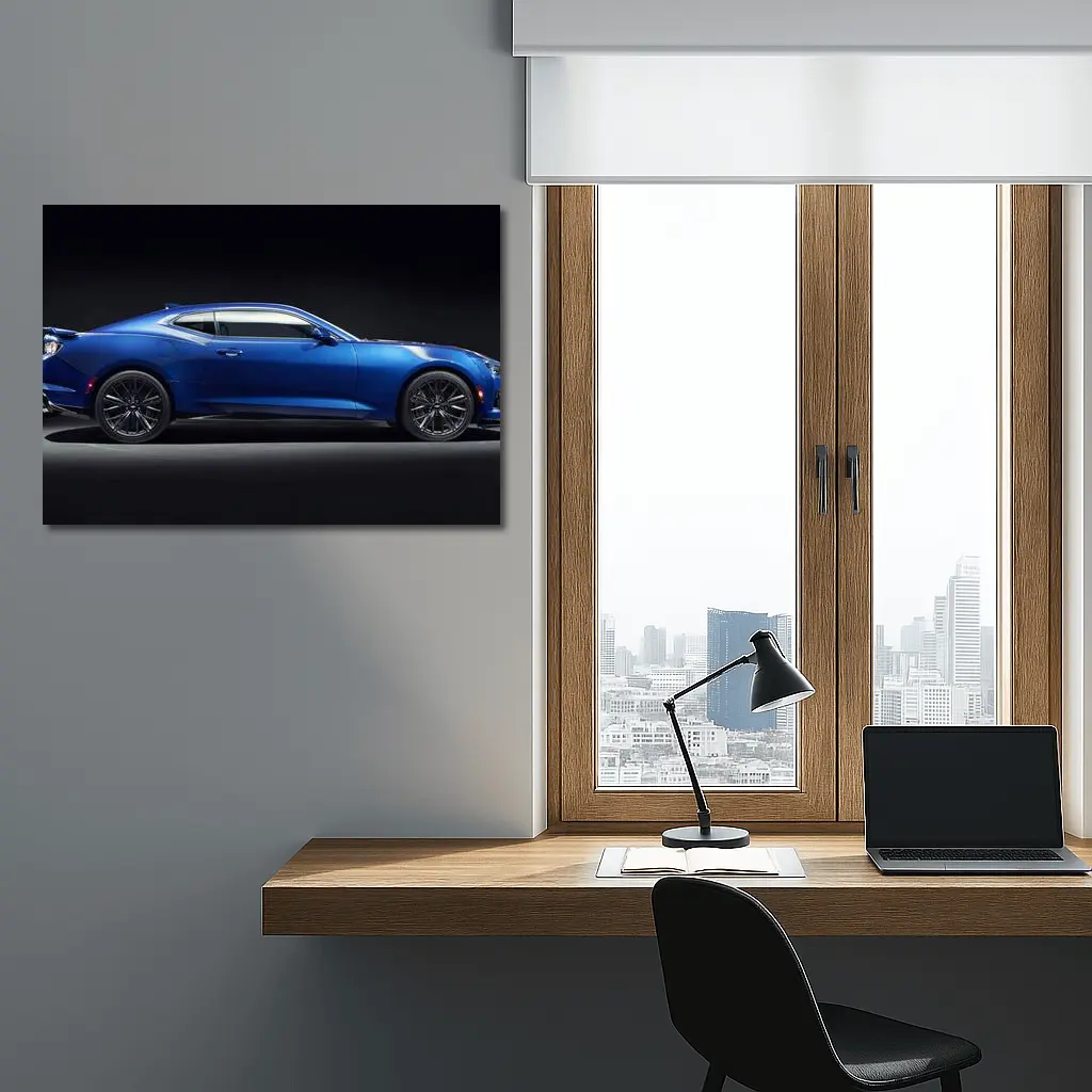 Chevrolet Camaro ZL1 Blue Studio Shot – Wall Art