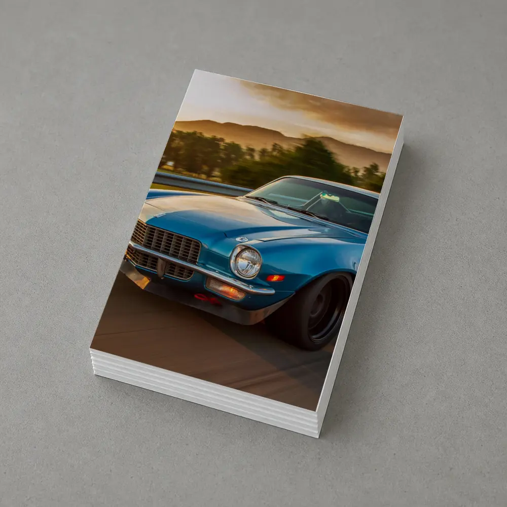 1970 Chevrolet Camaro Blue Sunset Highway – Postcards