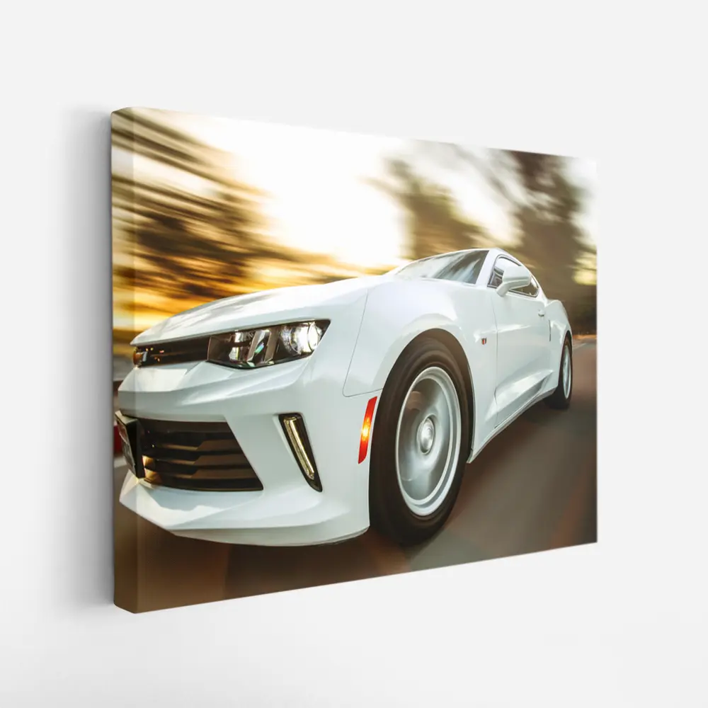 Chevrolet Camaro White Speed Blur Motion – Wall Art