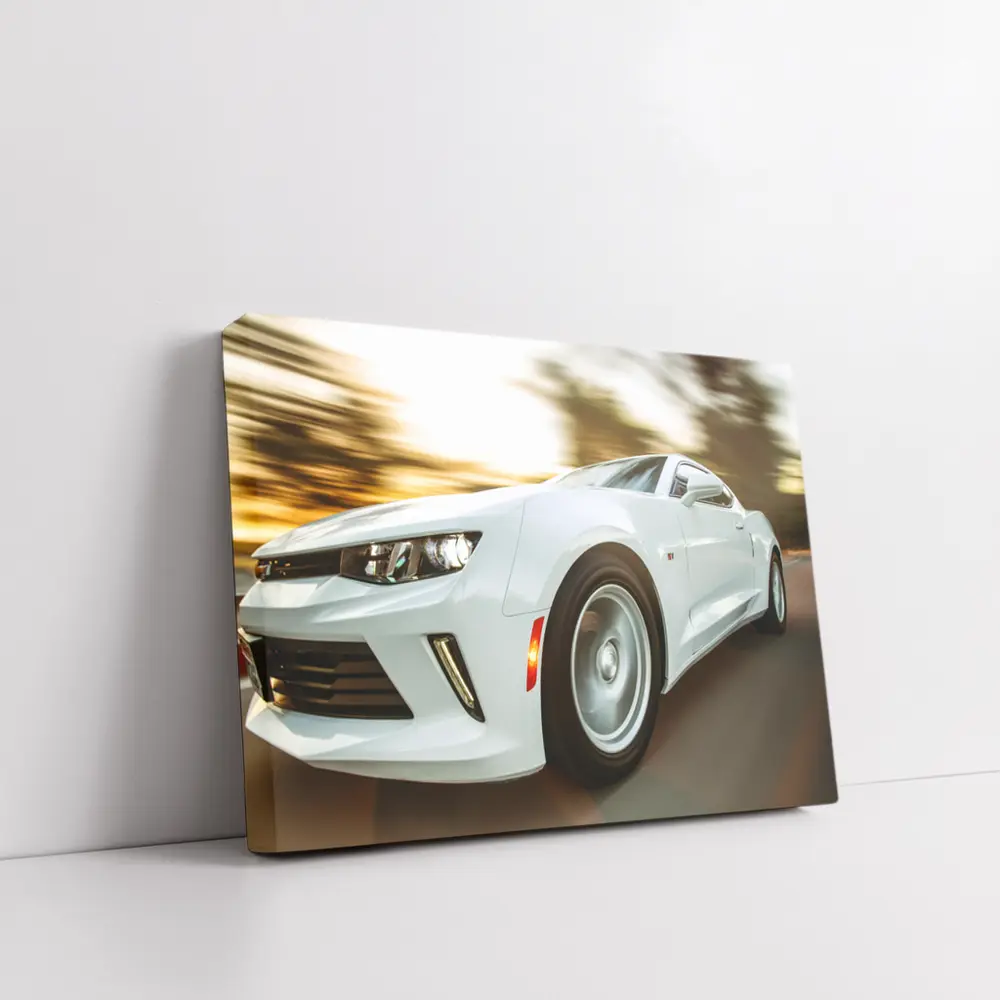 Chevrolet Camaro White Speed Blur Motion – Wall Art