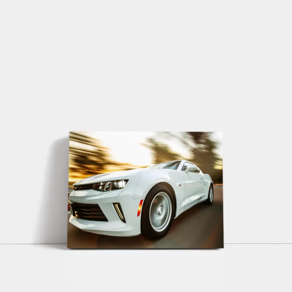 Chevrolet Camaro White Speed Blur Motion – Wall Art