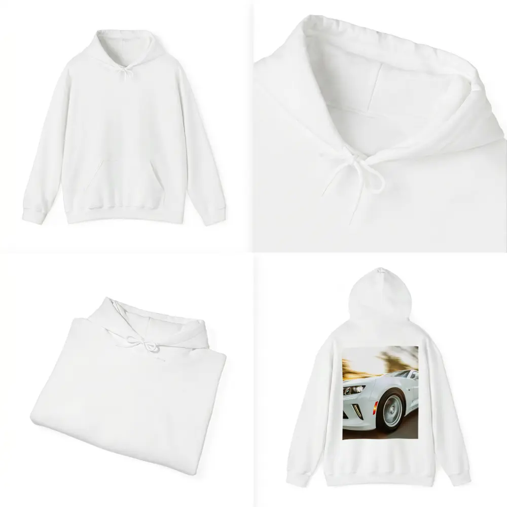 Chevrolet Camaro White Speed Blur Motion – Hoodies