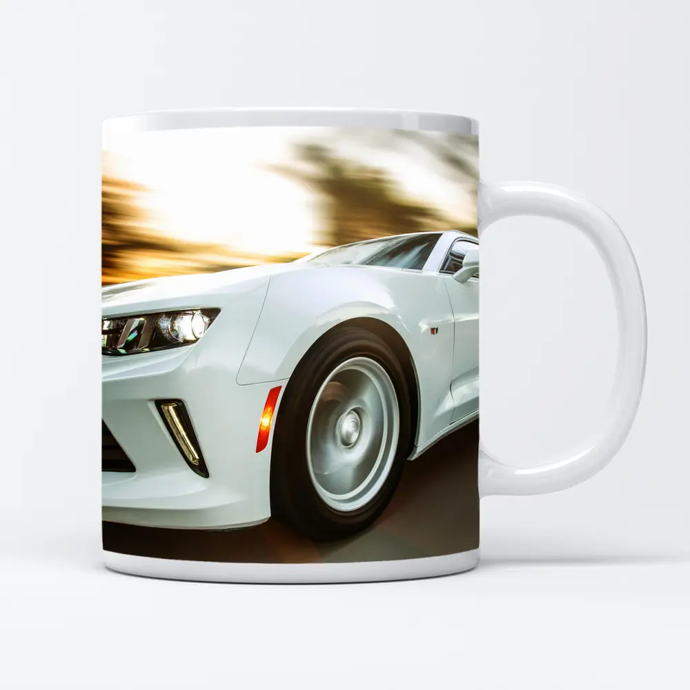 Chevrolet Camaro White Speed Blur Motion – Mugs