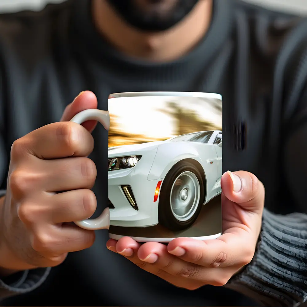Chevrolet Camaro White Speed Blur Motion – Mugs