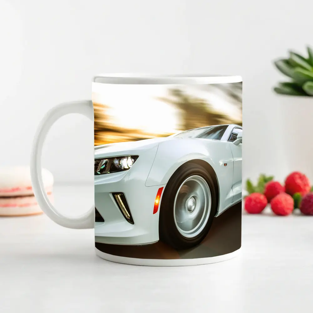 Chevrolet Camaro White Speed Blur Motion – Mugs