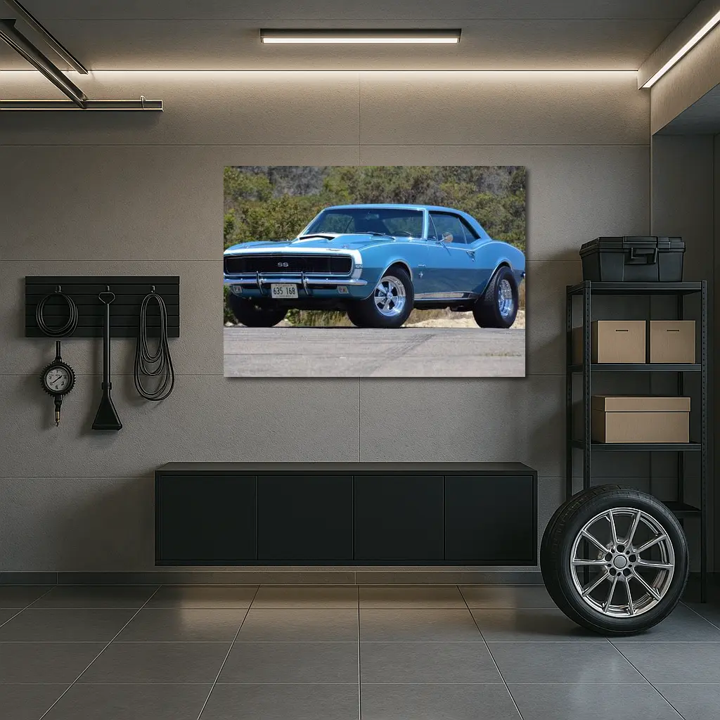 1967 Chevrolet Camaro SS Blue Classic – Wall Art