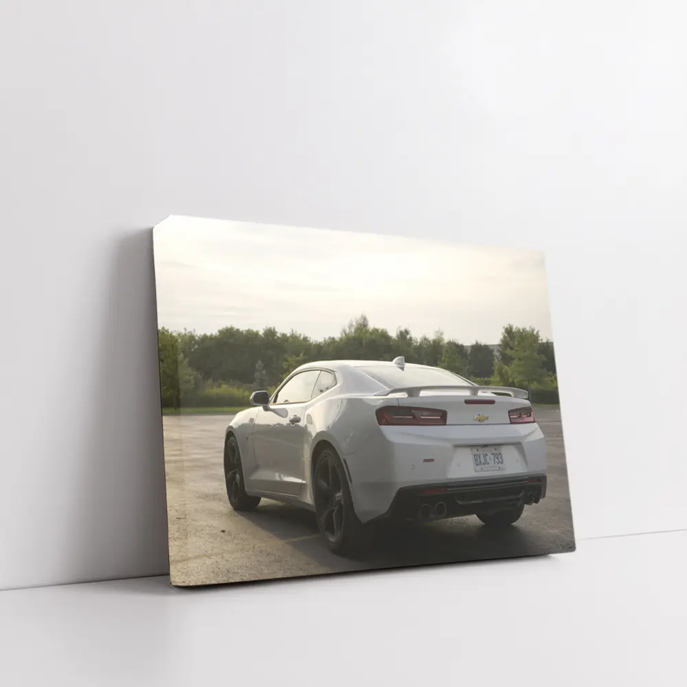 Chevrolet Camaro SS White Rear Parking Lot – Wall Art
