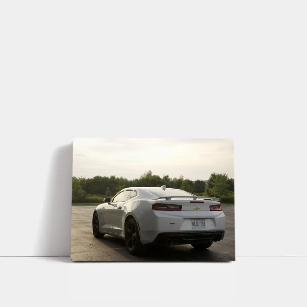Chevrolet Camaro SS White Rear Parking Lot – Wall Art