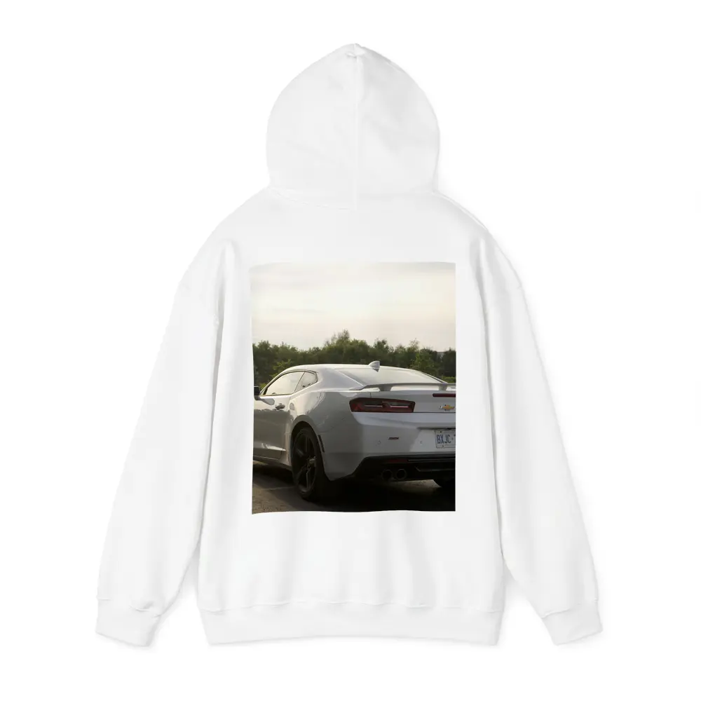 Chevrolet Camaro SS White Rear Parking Lot – Hoodies