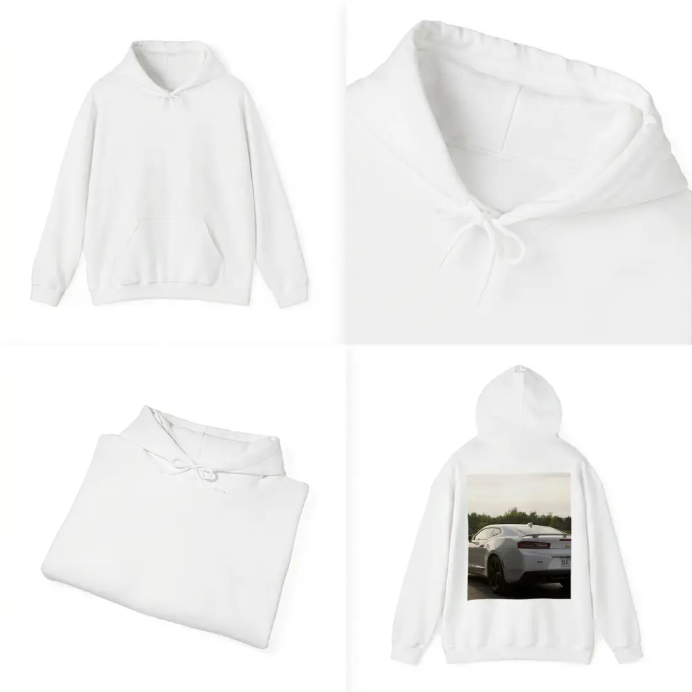 Chevrolet Camaro SS White Rear Parking Lot – Hoodies