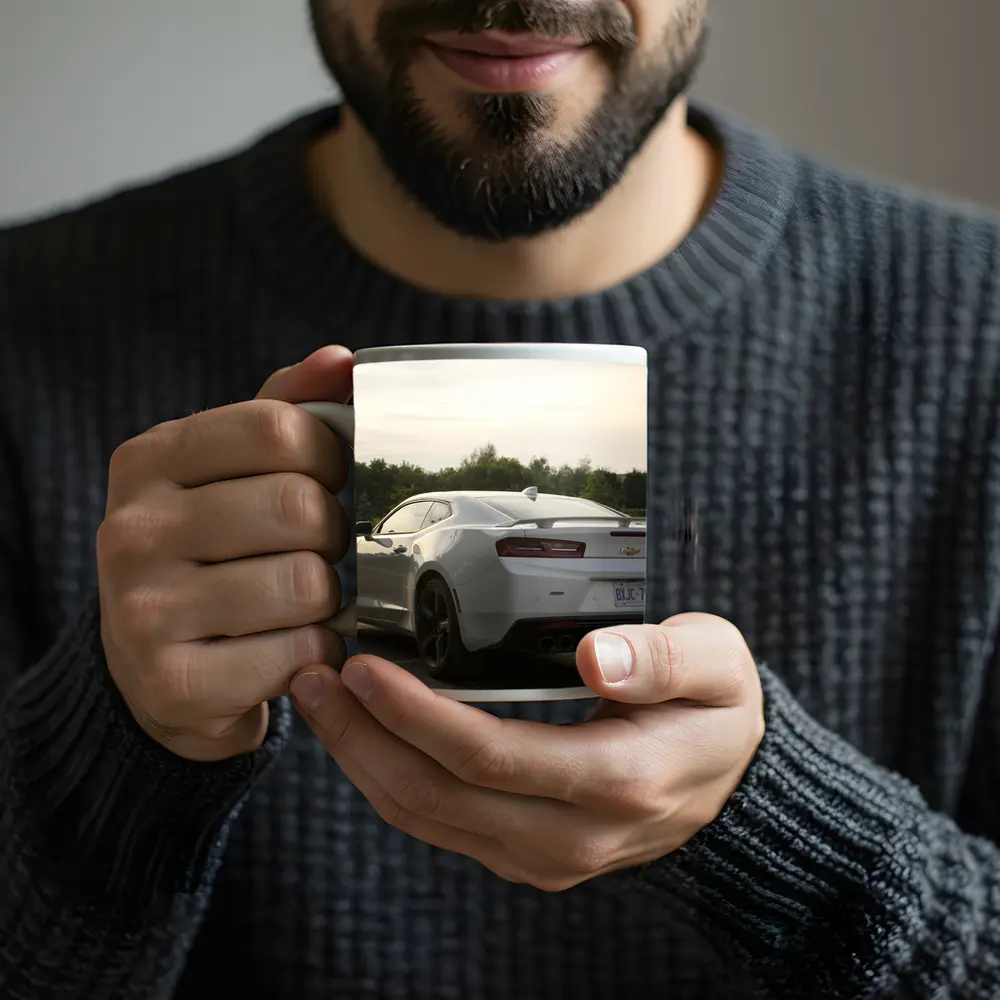 Chevrolet Camaro SS White Rear Parking Lot – Mugs