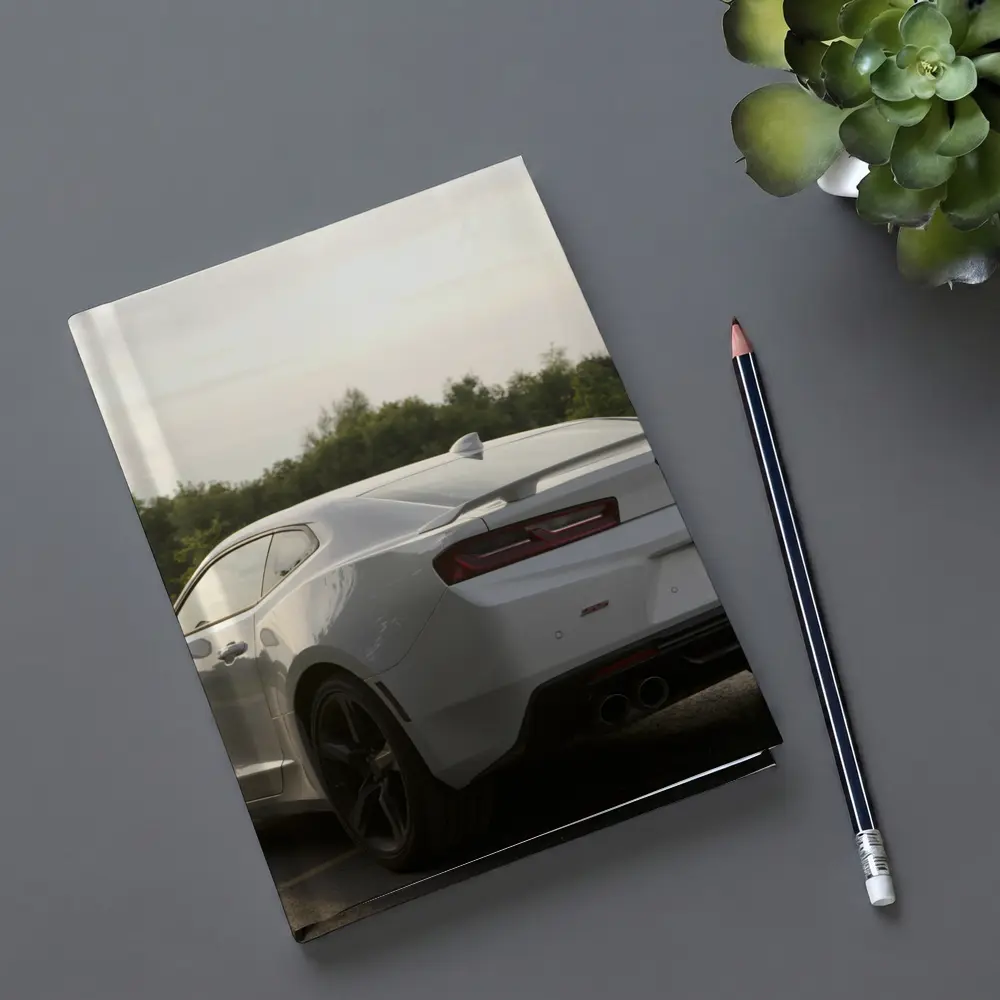 Chevrolet Camaro SS White Rear Parking Lot – Notebooks