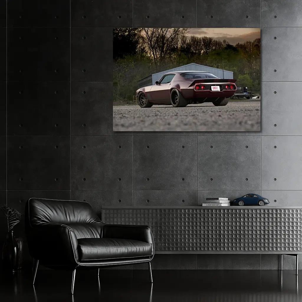 Chevrolet Camaro Muscle Car Dusk Parking Lot – Wall Art