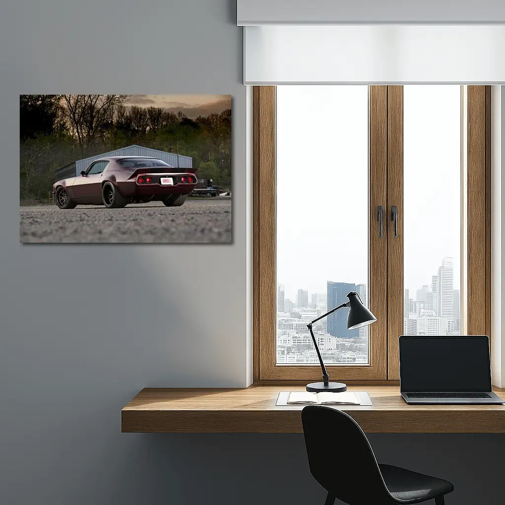 Chevrolet Camaro Muscle Car Dusk Parking Lot – Wall Art