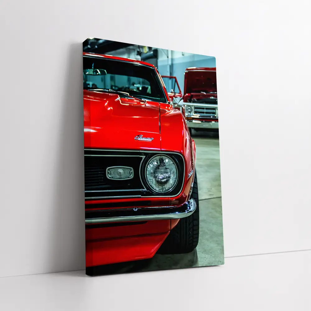 Chevrolet Camaro Red Muscle Car Garage – Wall Art