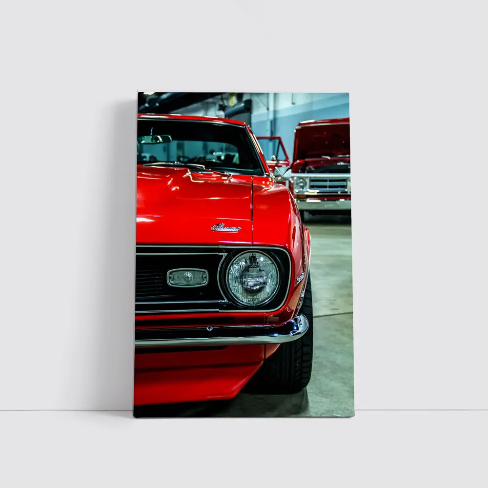Chevrolet Camaro Red Muscle Car Garage – Wall Art