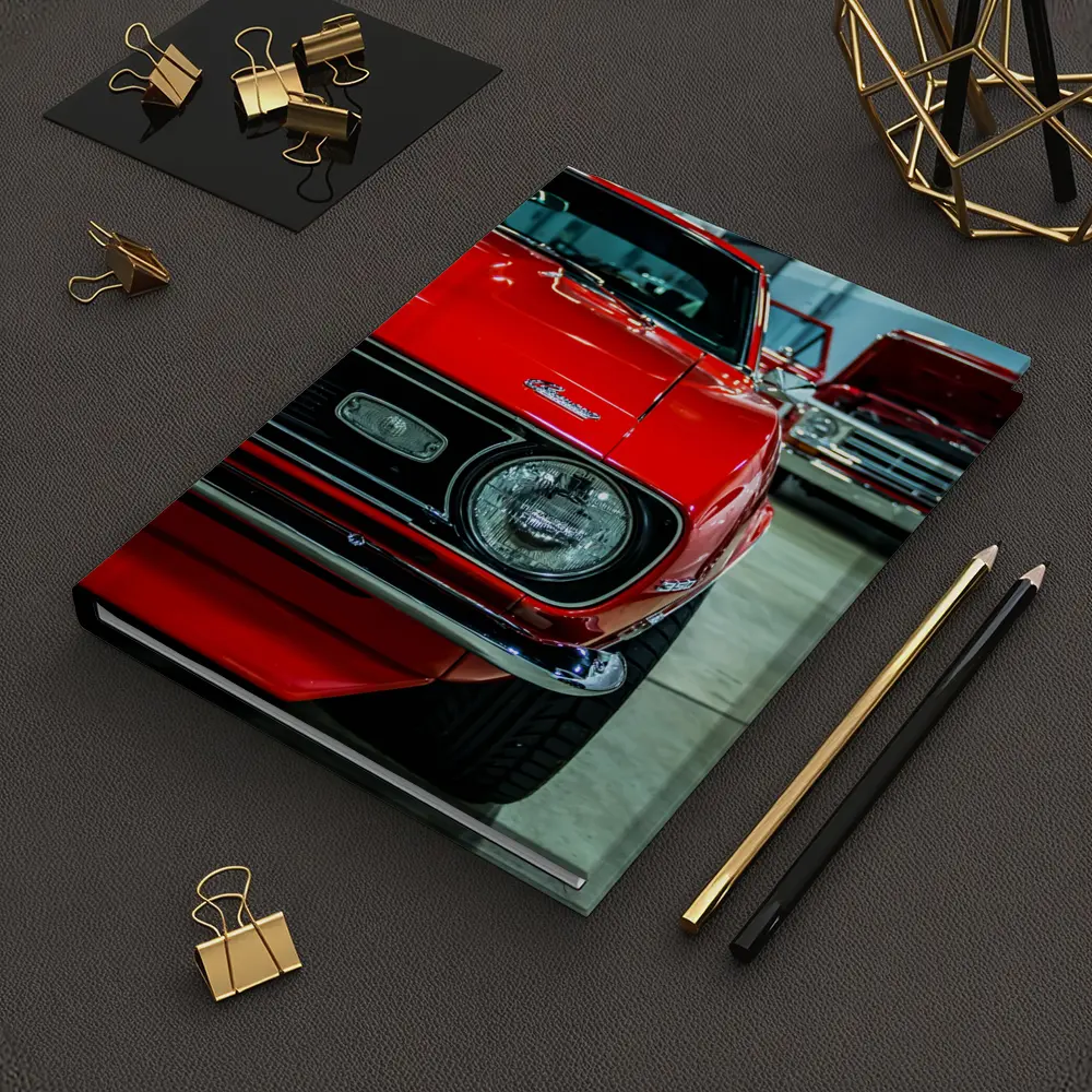 Chevrolet Camaro Red Muscle Car Garage – Notebooks