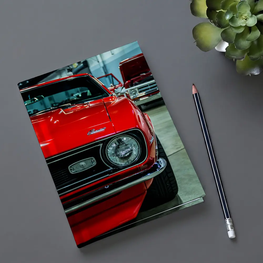 Chevrolet Camaro Red Muscle Car Garage – Notebooks