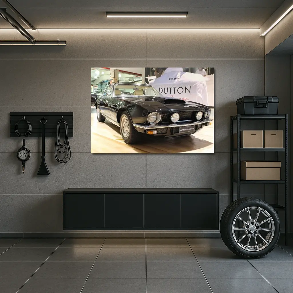 Aston Martin V8 Classic Black Showroom – Wall Art