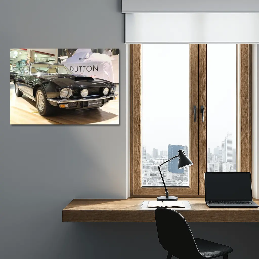 Aston Martin V8 Classic Black Showroom – Wall Art