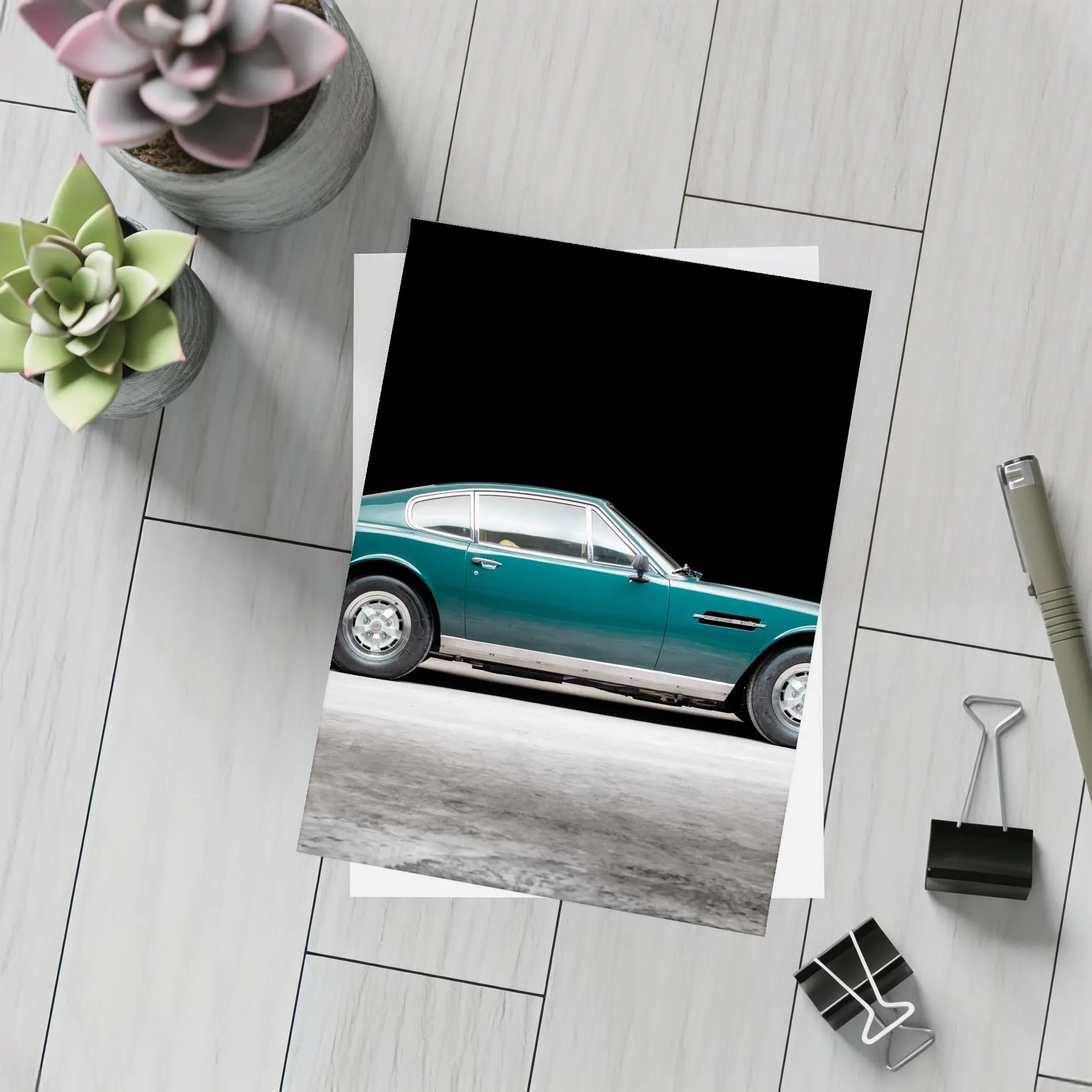 Aston Martin DBS Classic Green Studio Shot – Postcards