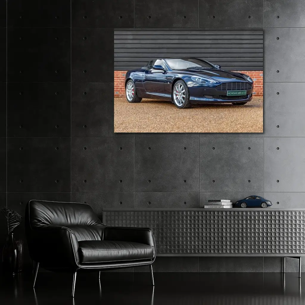 Aston Martin DB9 Volante Deep Blue Convertible – Wall Art
