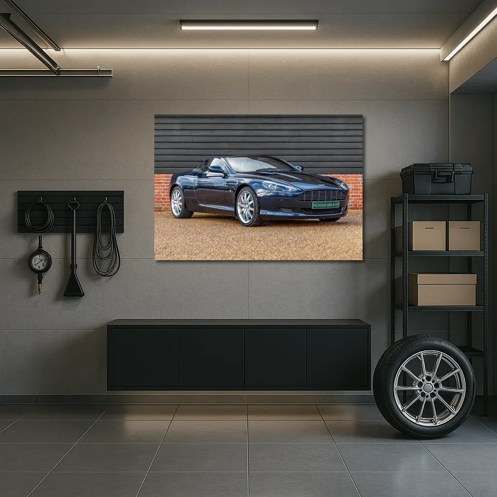 Aston Martin DB9 Volante Deep Blue Convertible – Wall Art