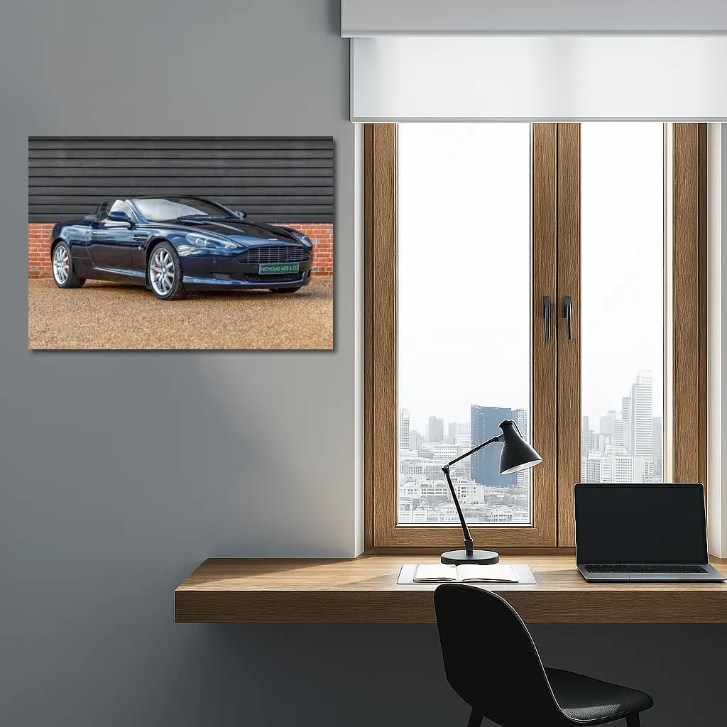 Aston Martin DB9 Volante Deep Blue Convertible – Wall Art