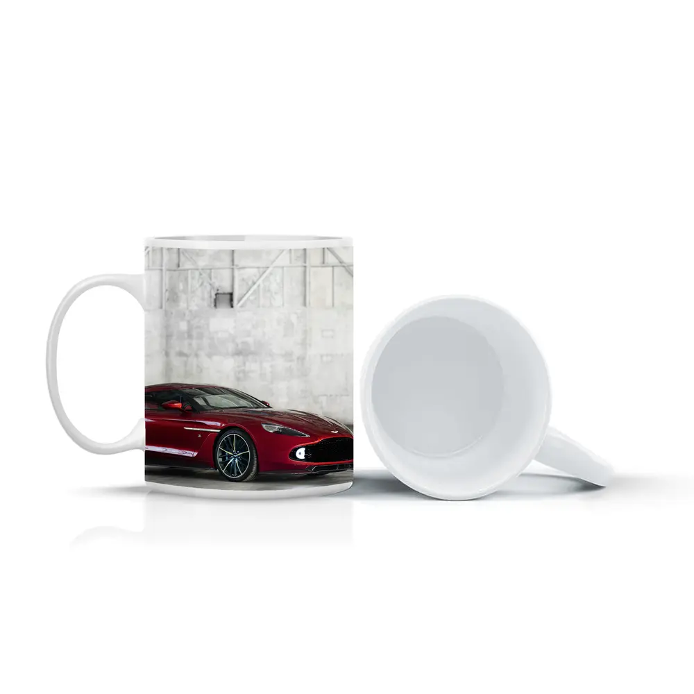 Aston Martin Vanquish Zagato Red Industrial Background – Mugs