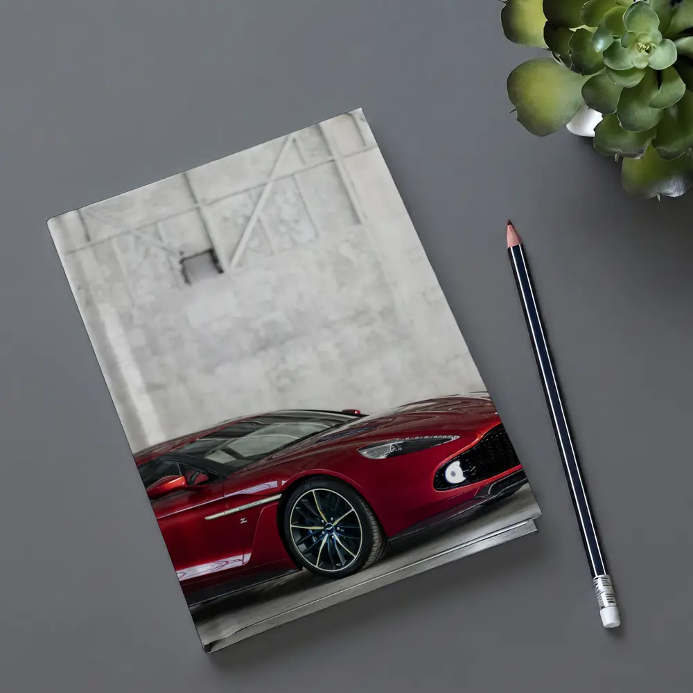 Aston Martin Vanquish Zagato Red Industrial Background – Notebooks
