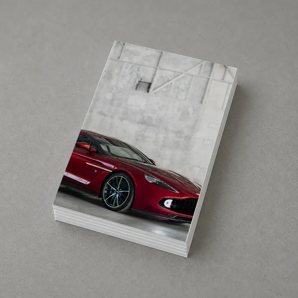 Aston Martin Vanquish Zagato Red Industrial Background – Postcards